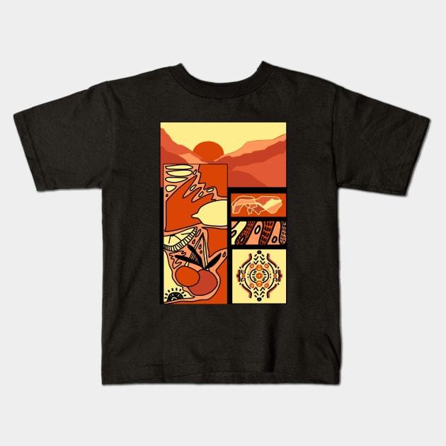 Sunset Kids T-Shirt by blckpage